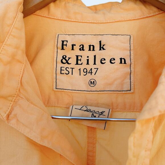 Frank & Eileen Barry Cotton Voile Button Down Honeysuckle Orange Medium - Picture 6 of 7